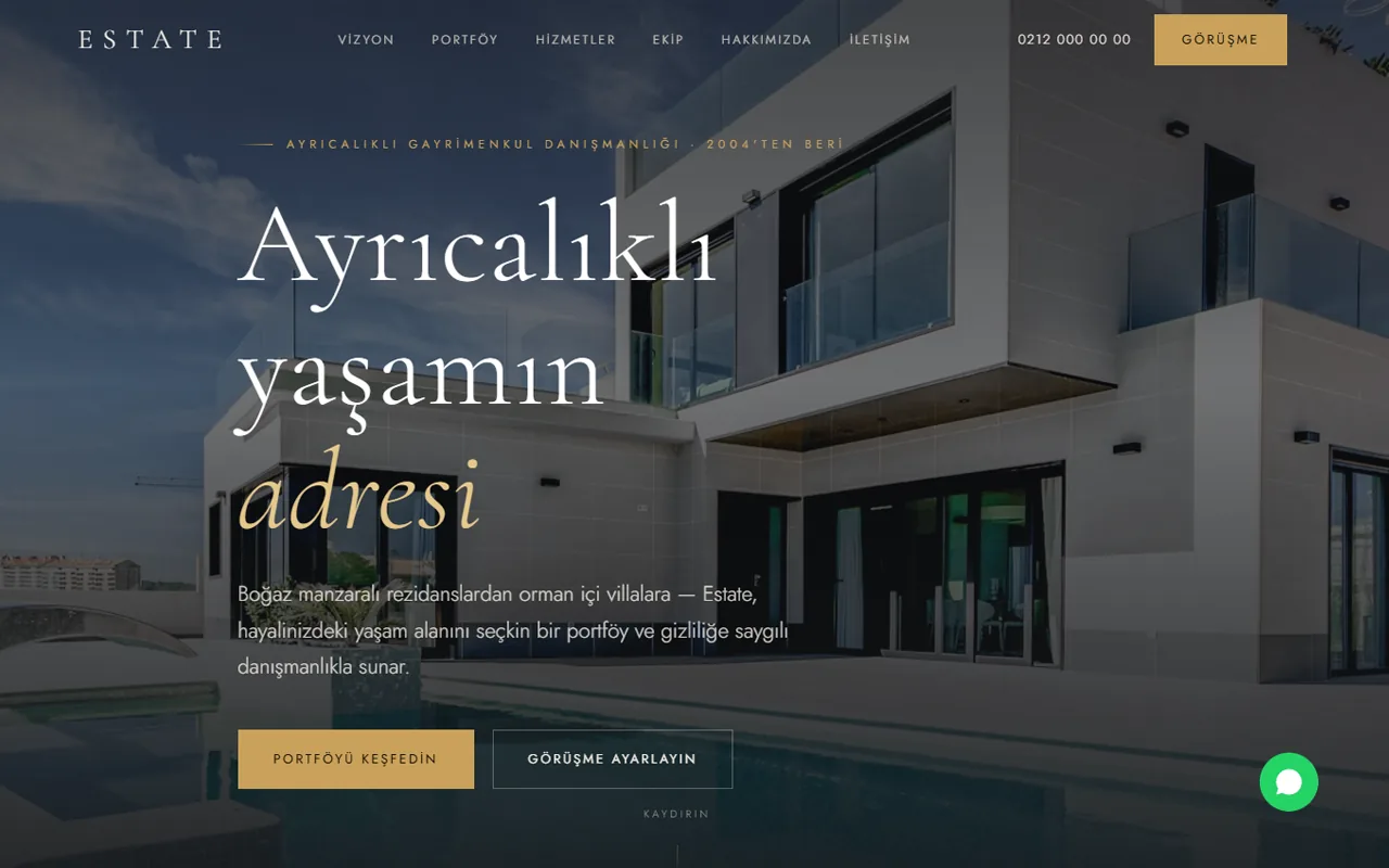 Estate — Lüks Gayrimenkul & Emlak teması